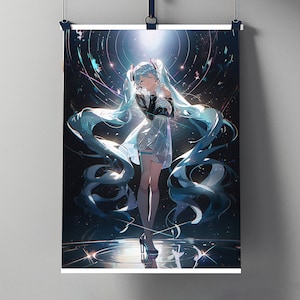 Hatsune Miku Wall Art Digital Download | Miku Instant Download | Hatsune Miku Vocaloid Poster | Anime Wall Art | Anime Digital Download
