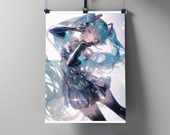 初音ミク ウォールアート デジタルダウンロード | ミク インスタントダウンロード | 初音ミク ボーカロイド ポスター | アニメ ウォールアート | アニメ デジタルダウンロード