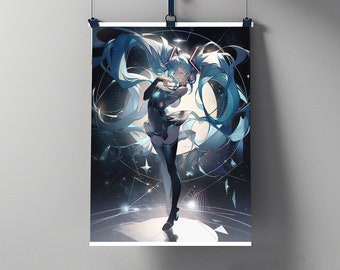 初音ミク ウォールアート デジタルダウンロード | ミク インスタントダウンロード | 初音ミク ボーカロイド ポスター | アニメ ウォールアート | アニメ デジタルダウンロード