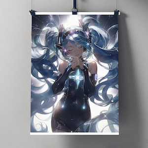 Hatsune Miku Wall Art Digital Download | Miku Instant Download | Hatsune Miku Vocaloid Poster | Anime Wall Art | Anime Digital Download