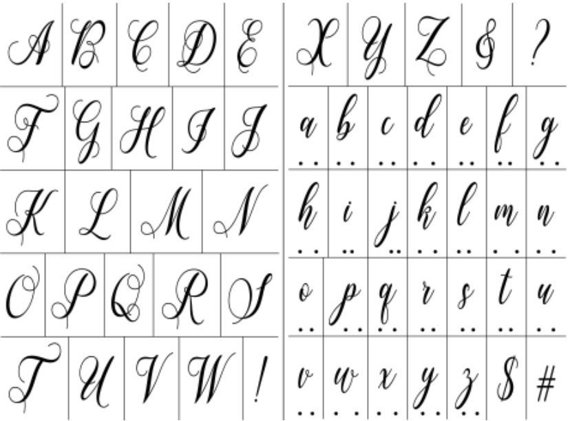 Reusable Adhesive Stencil Script Cursive Font Custom Letters Etsy