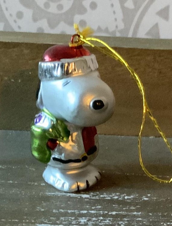 スヌーピー ガラス製　クリスマス オーナメント スヌーピーピーナッツガラスクリスマスオーナメント - ミニチュア