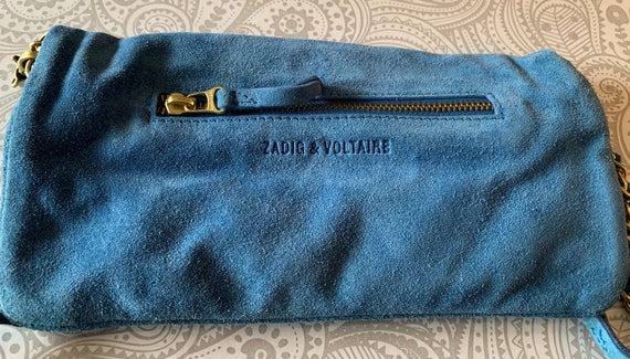 Zadig and Voltaire Creased Patent Leather Large Rock Clutch