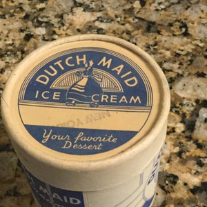 Ice Cream Carton Vintage 1940s one pint Wisconsin dairy Dutch Maid Ice Cream Kenosha