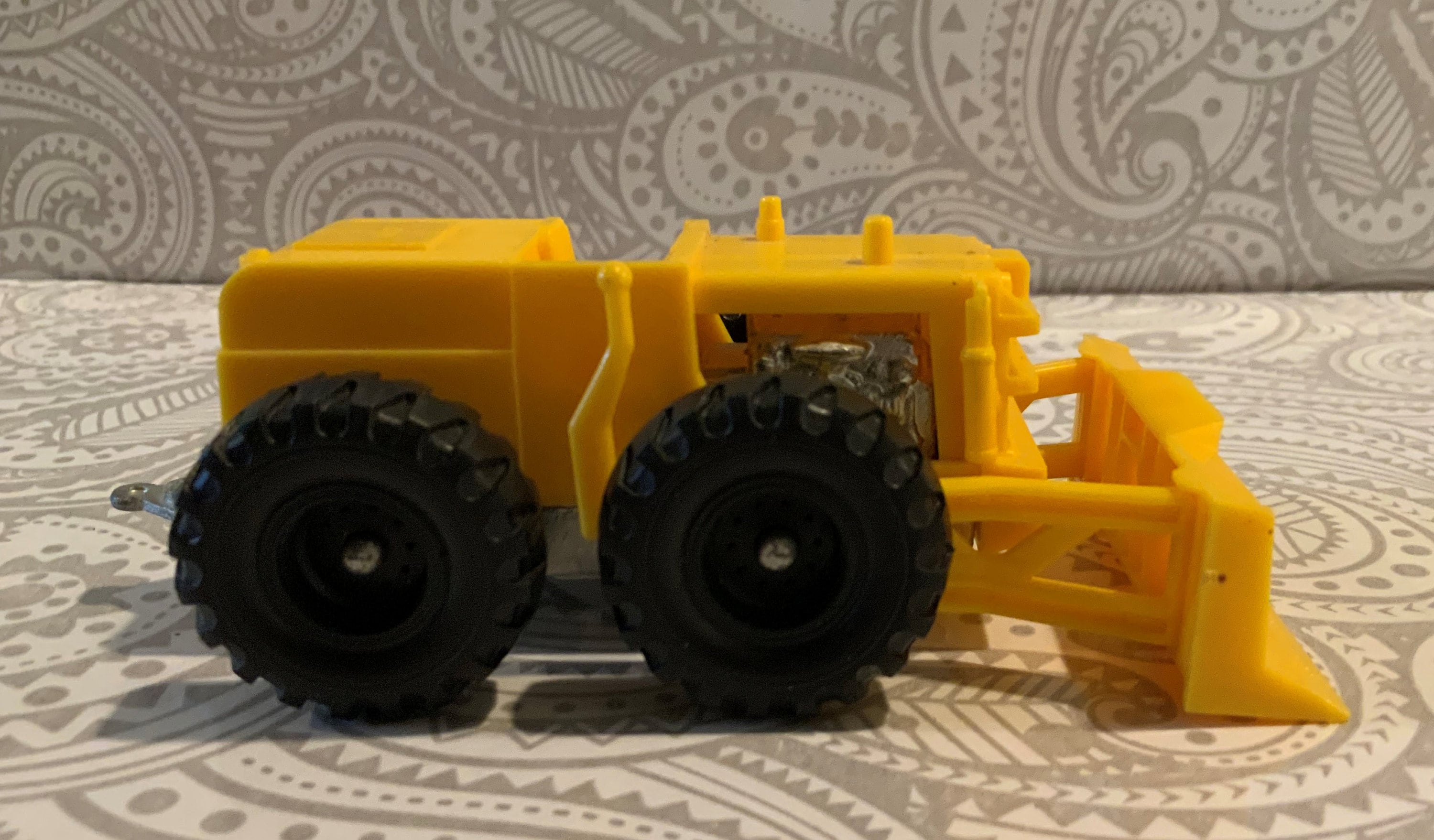 Vintage 1950s Hubley Tinytoys Bulldozer Yellow Plastic With Metal
