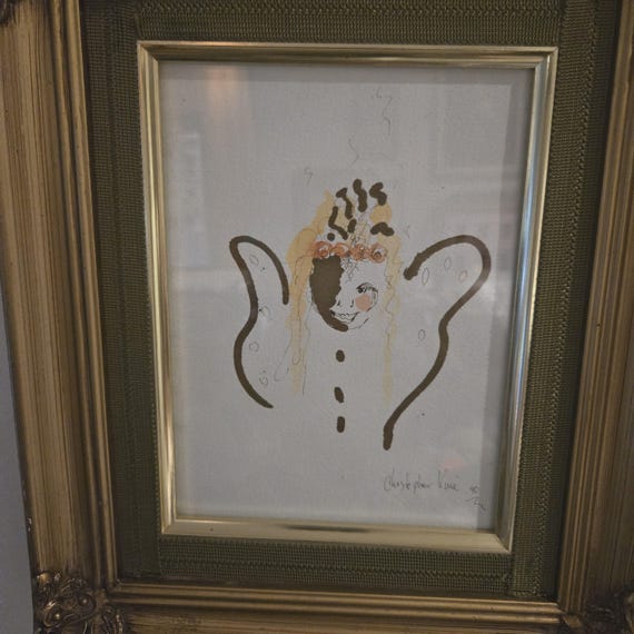 Gorgeous Vintage Original Art Christopher Vine Artwork Signed 1990