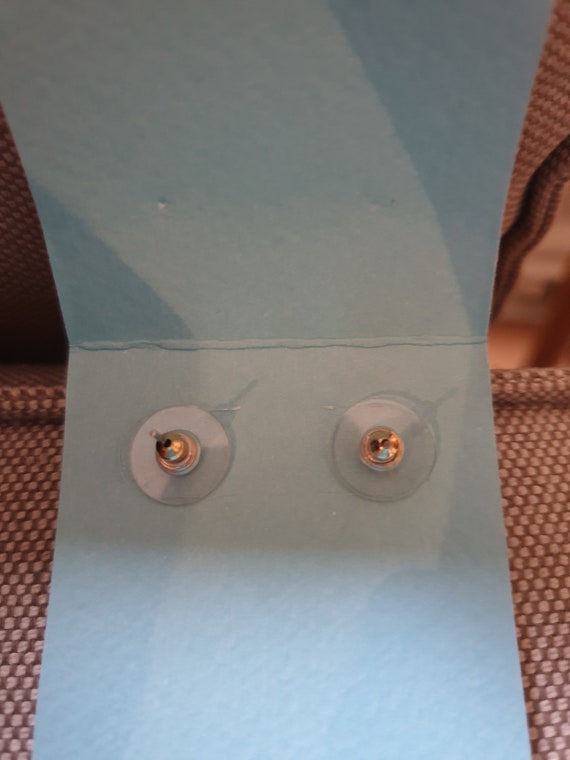 Gorgeous Heart earrings 18k gold plated Blue Illu… - image 4