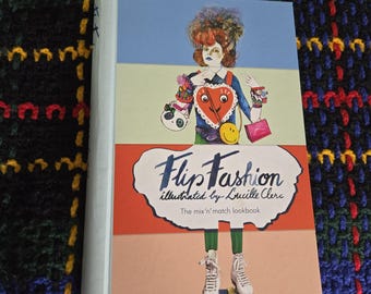 Wunderschönes Flip Fashion The Mix and Match Lookbook von Lucille Clerc 2012 Hardcover Buch Fashion Illustration Buch Interaktives Buch Geteilt in 4