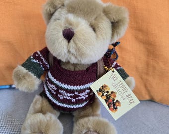 Adorable collection vintage d'ours en peluche du numéro 1 HENRY LE RANDONNEUR avec sac à dos, pic à glace et corde, couleur douce miel en peluche 18 cm