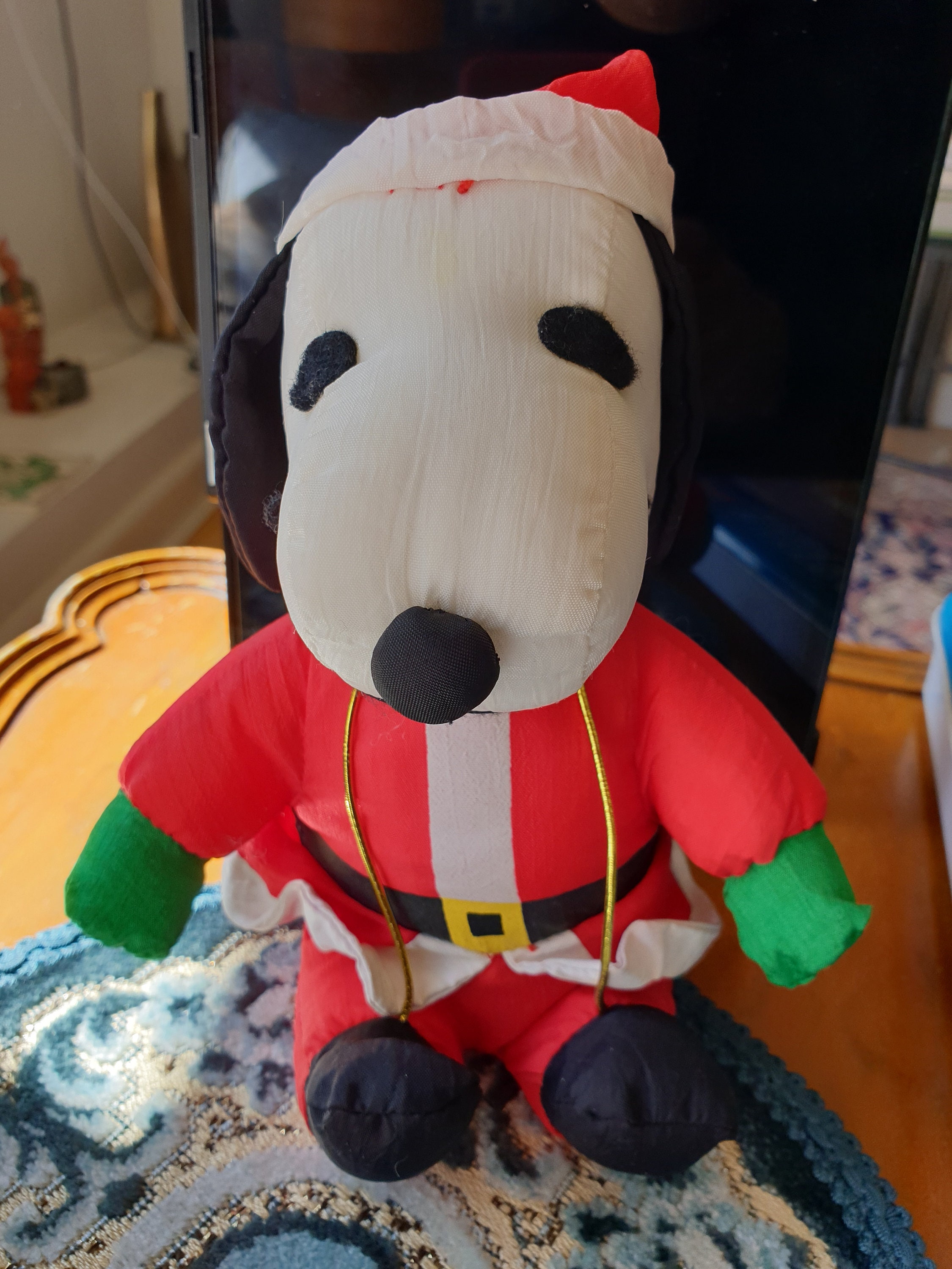 Juguete de peluche de Papá Noel de Snoopy de 6 pulgadas con chirriante |  Juguete de peluche Charlie Brown Snoopy rojo y blanco | Pequeños juguetes