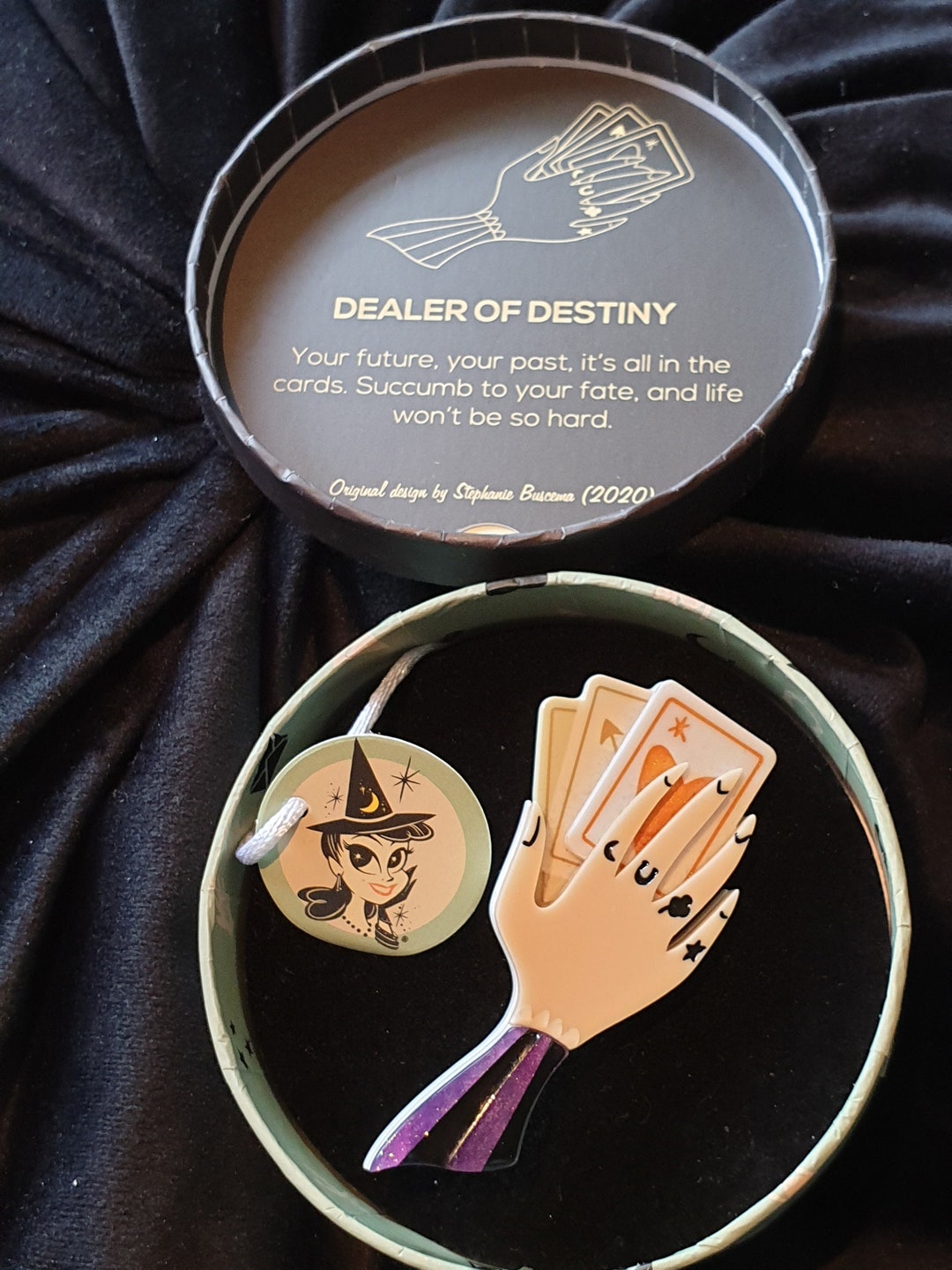 Beautiful Erstwilder Brooch Dealer of Destiny Brooch Kitschy Witch