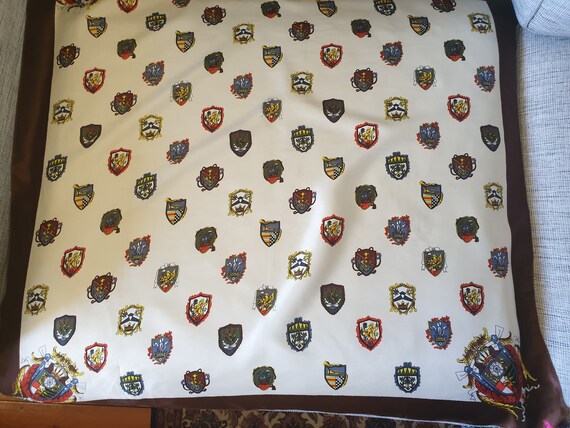 Gorgeous Vintage Heraldic large square scarf Coat