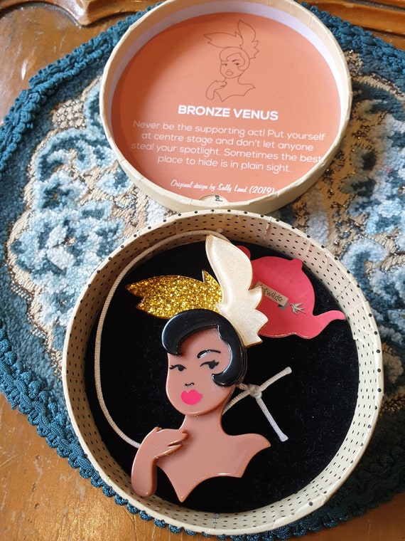 Beautiful Erstwilder Brooch Resin Brooch Rare Bronze Venus Josephine Baker Brooch 2019 Hollywood Glamour Collection Acrylic Erstwilder Etsy