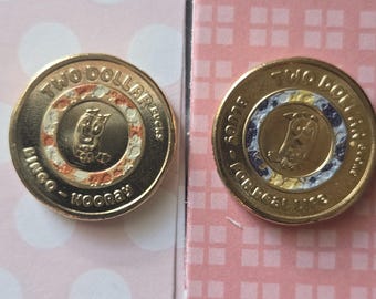 2 x 2026 Bluey and Bingo coin Coloured coins from Australia Post till change on the first day of release Set of 2 x 2 dollars Two coins only