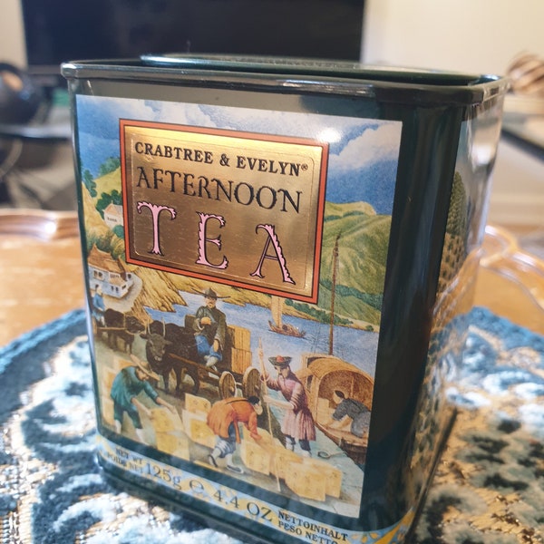 Gorgeous Vintage 2000s Crabtree Evelyn Tea Tin, Afternoon Tea tin  Storage, Cottagecore, Collectible Tin Gift for Tea Lover 9 x 7.5 cm empty
