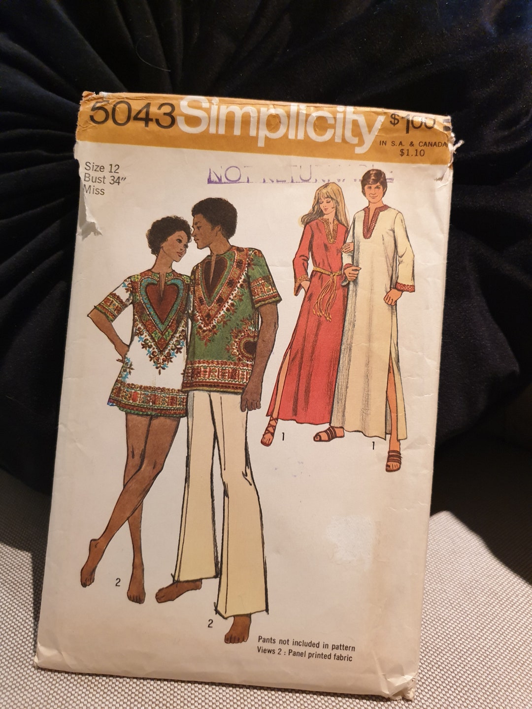 Gorgeous Vintage 70s Simplicity Vintage Dashiki Caftan Pattern ...