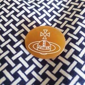 Vintage 90s Vivienne Westwood Button Amber Coloured Shank