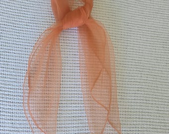 Sciarpa vintage anni '50 Sciarpa in chiffon finissimo Sciarpa rockabilly Sciarpa da collo Sciarpa per la testa Sciarpa arancione bruciato Sciarpa in nylon Sciarpa trasparente