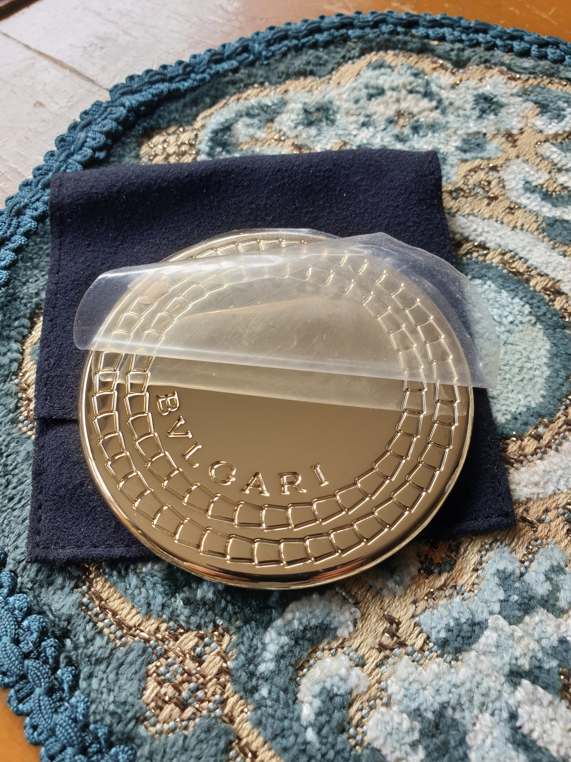 Absolutely Gorgeous Bvlgari Mirror Gold W/ Plastic Peel Protection