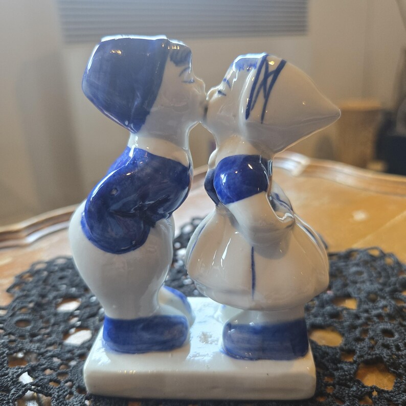 Vintage Delft Blue Kissing Dutch Boy and Girl Ceramic Figurines - Etsy ...