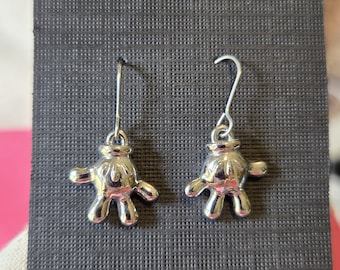 Gorgeous Disney Collectible Mickey mouse glove earrings Vintage Mickey Earrings Dangling Earrings Mickey silver toned earrings