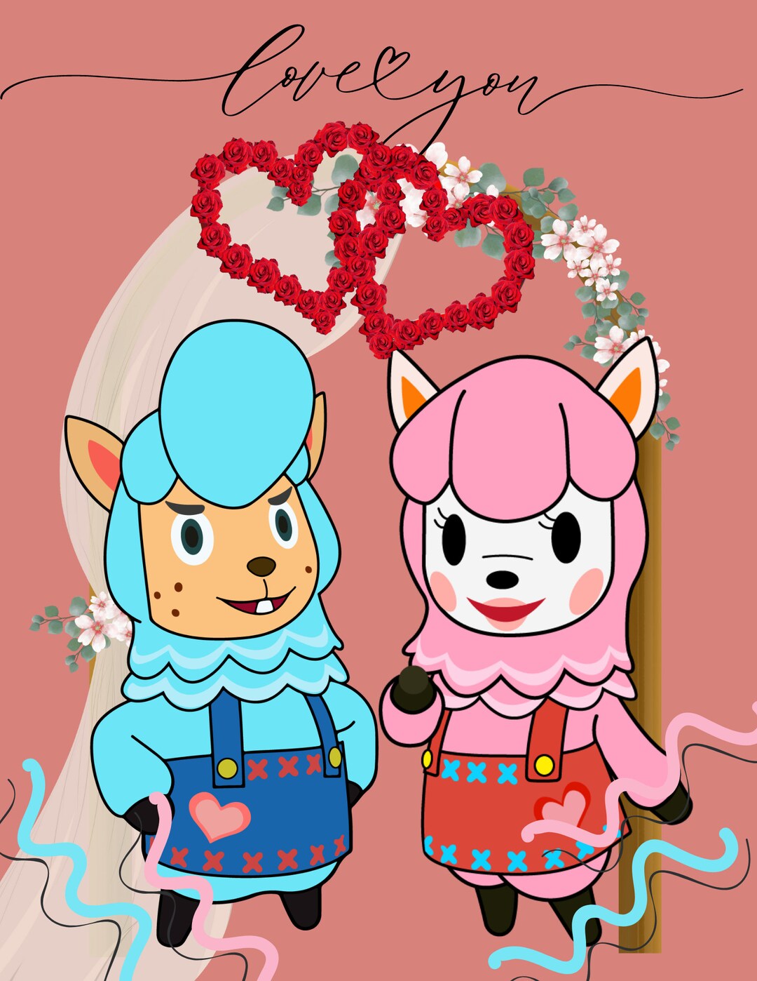 ACNH Cyrus & Reese Wall Art Digital Download Framed Art Work Etsy