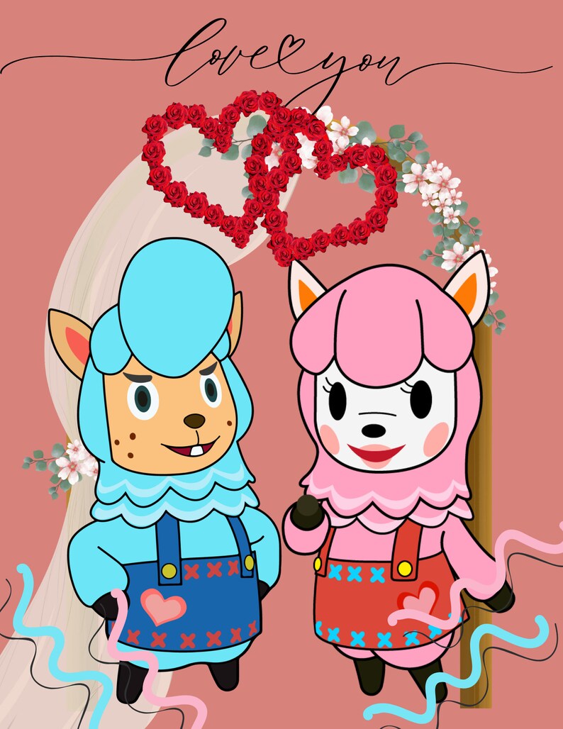 ACNH Cyrus & Reese Wall Art Digital Download Framed Art Work Etsy