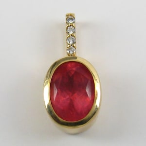 Fabulous /Rare/Sweet home mine/Rhodochrosite With Diamond 14K Gold Pendent