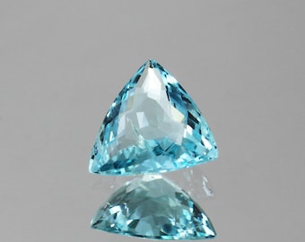 Bluish Green Paraiba Tourmaline, 0.77 Ct Trillion Cut Gemstone