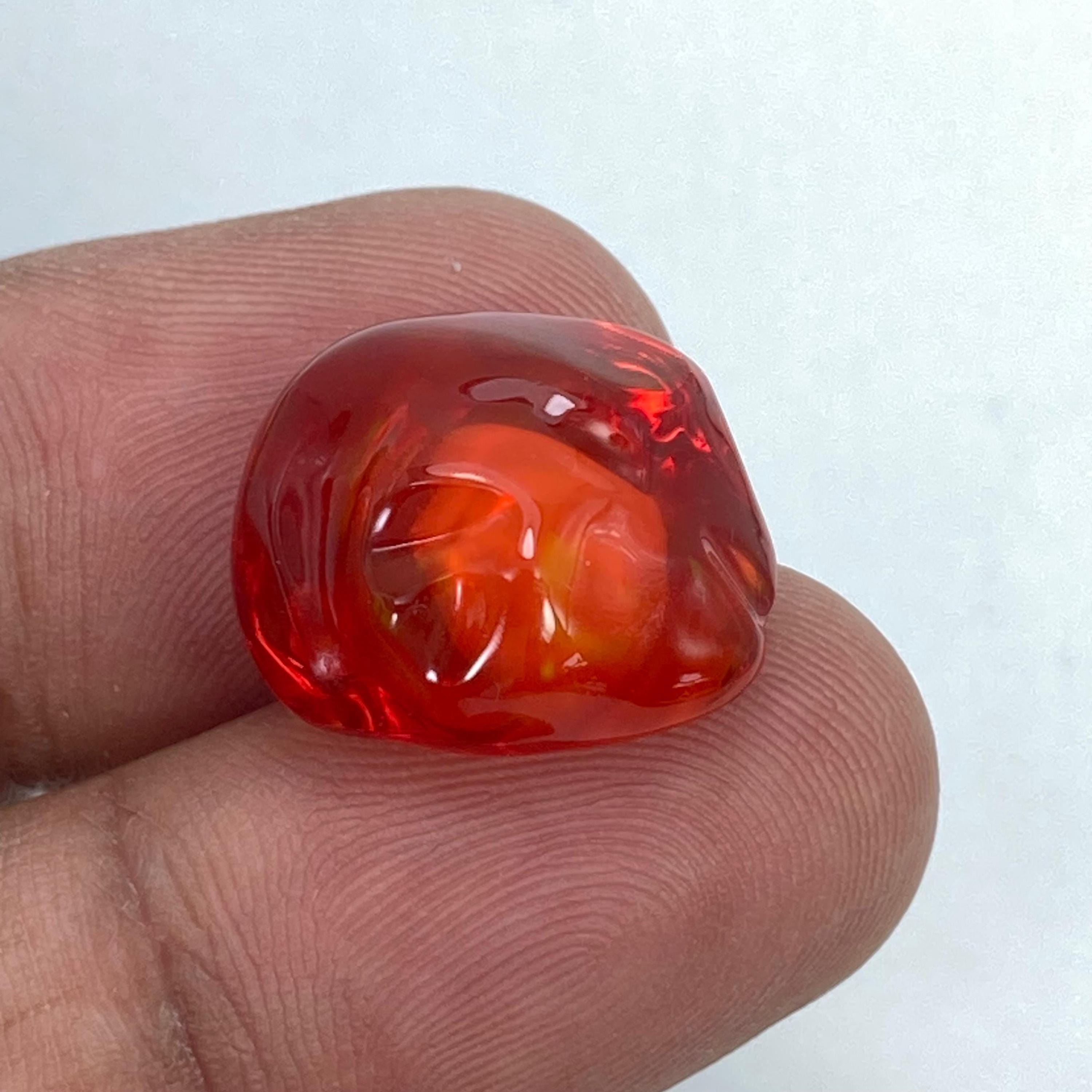 13.95カラット/素晴らしい本物のメキシコ産ファイヤーエッグオパール