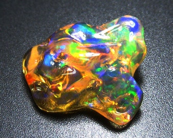 Outstanding Play Of Colors Mexican Jelly Opal Tumble Shape Unique Piece 5.90 CT