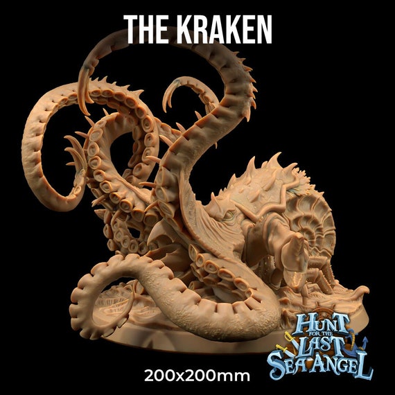 The Kraken Miniature, Resin Model (200mm Base) - Etsy