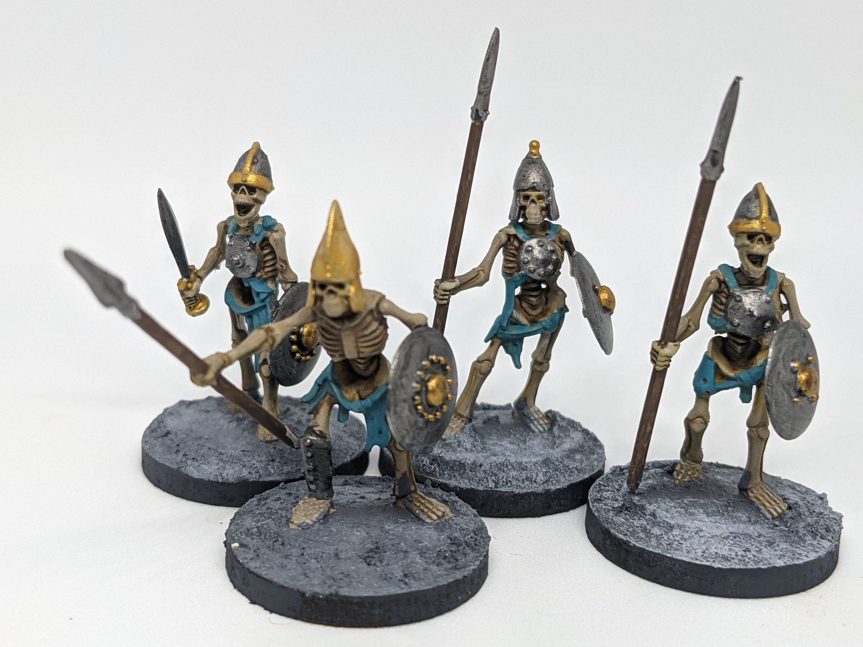 Skeleton Spearmen 4 d&d/pathfinder Hand-painted Monster - Etsy