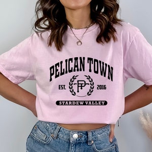 Stardew Valley Comfort Color Shirt, College Style Stardew Valley, Pelican Town Shirt, Stardew Valley Gift, Stardew