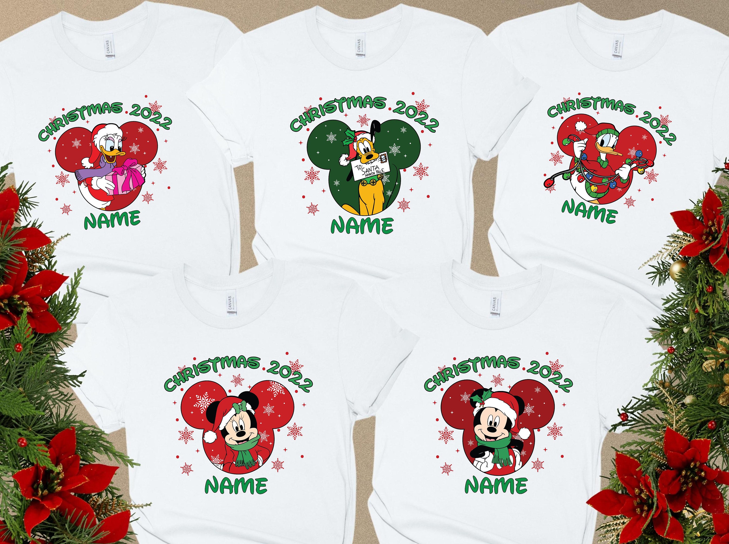 Discover Disneyland Christmas Shirt, Name Customizable Disney Characters Shirt