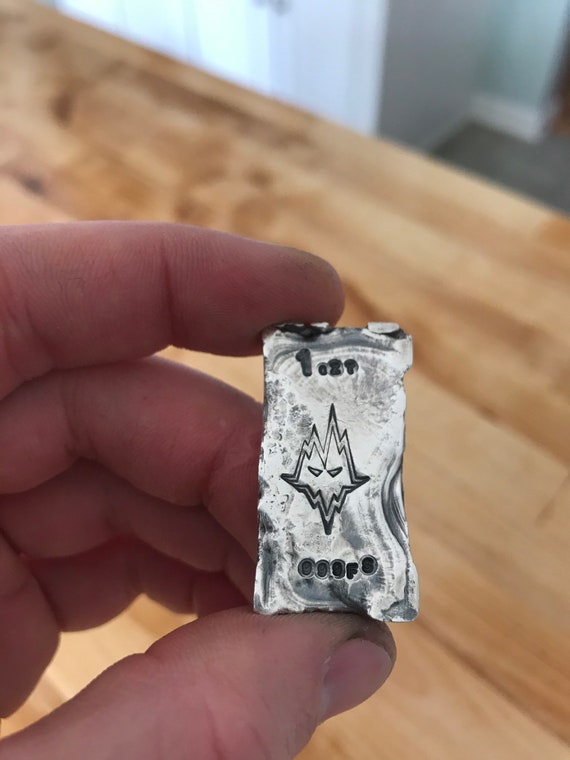 Hand Poured Silver Bar - 1 Troy Ounce - Silver Bullion - .999 silver - Investment Grade - Paper Weight - Silver Art Bar - Silver Bar - Epic