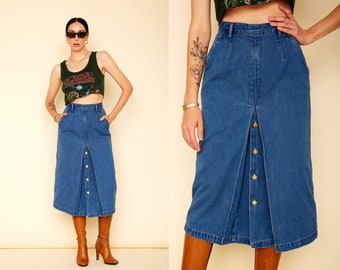1980s jean skirt outfit
