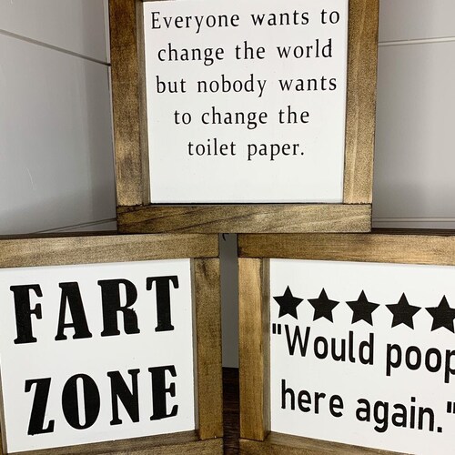 Small Funny Bathroom Sign Kids Bathroom Decor Half Bath Etsy