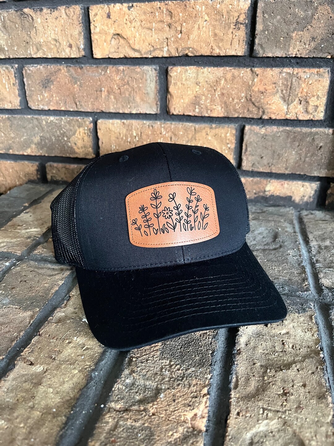 Hat for Women, Baseball Hat With Flower Leather Patch, Hat for Her