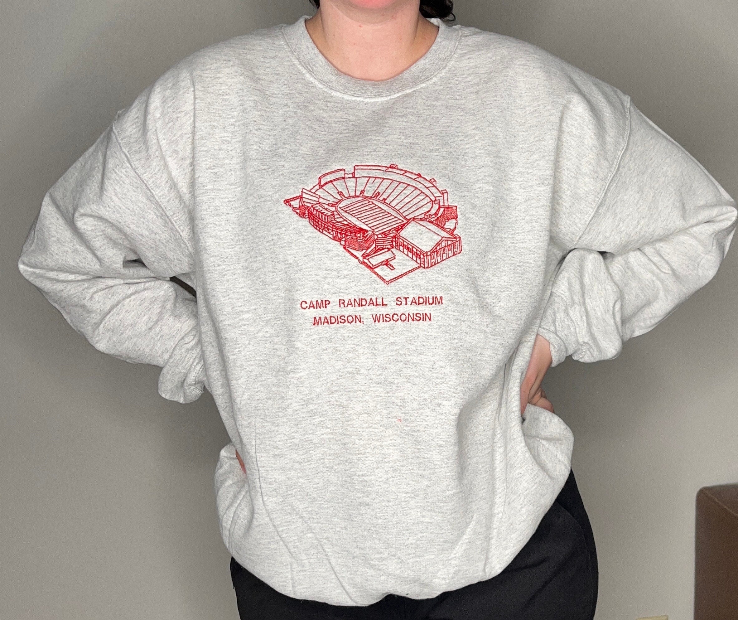 Camp Randall Stadium Embroidered Drawing Crewneck, Wisconsin Badger  Sweatshirt, UW Madison Apparel, Embroidered UW Madison Crewneck, Vintage -  Etsy UK