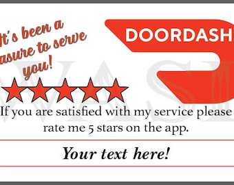 DOORDASH Delivery Rating Cards ~ Satisfied Service Food Delivery Driver  Cards ~ DoorDash Customer Notes ~ Editable Service Rating Card