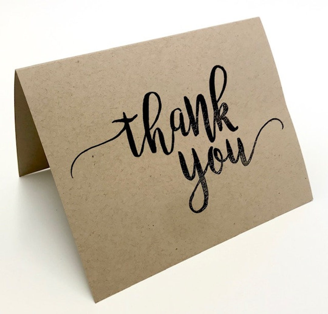 THANK YOU CARDS, Folded Set of 10 or More~thermography Printed~raised ...