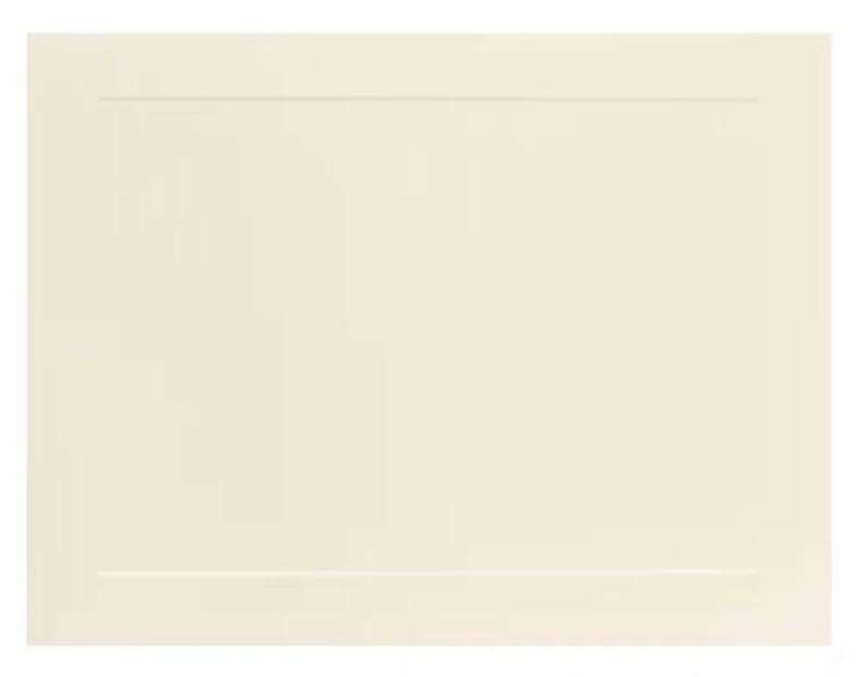 May include: A plain white card with a subtle raised border around the edges.