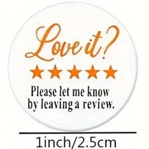 Business Review STICKERS ~ 1 inch Round ~ Please Leave a Review ~ Support Small Business ~ Stickers ~ 5 Star Review