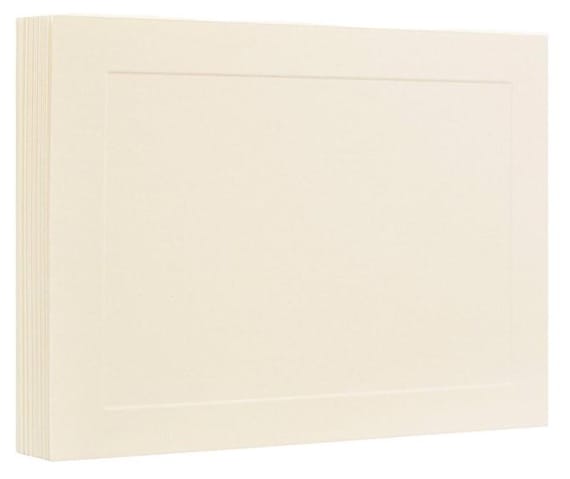 25 Pack IVORY BLANK PANEL Card Stock  5 1/8 x 7  ~  Single Card ~ 80lb. Cover ~ Fits A7 Envelopes