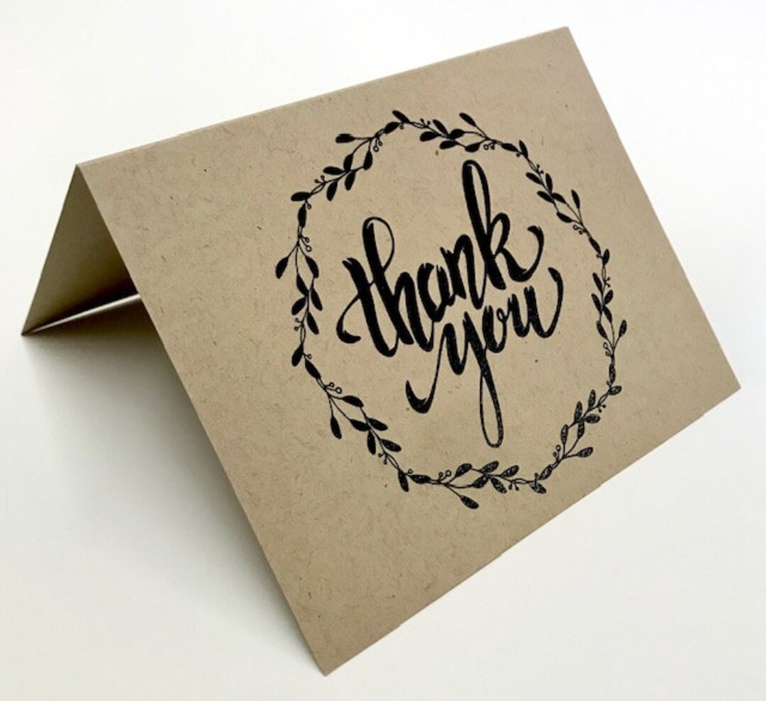 THANK YOU CARDS, Folded Set of 10 or More~thermography Printed~raised ...