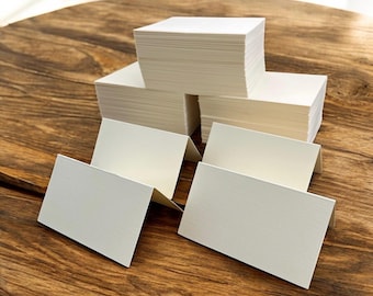 BLANK Classic Linen Baronial Ivory Wedding PLACE CARDS ~ Folded Table Cards ~ Seat Location