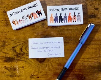 Thank You Business Cards Size  ~ No Digital Download ~ Rate Card ~ Insert Card ~ Cat Lovers ~ Dog Lovers ~ Dog  & Cat Butt Thank You Cards