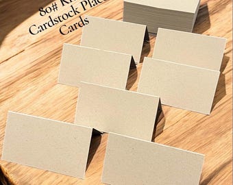 BLANK KRAFT Cardstock Wedding Place Cards ~ Folded Table Cards ~ Seat Location ~ Table Assignment