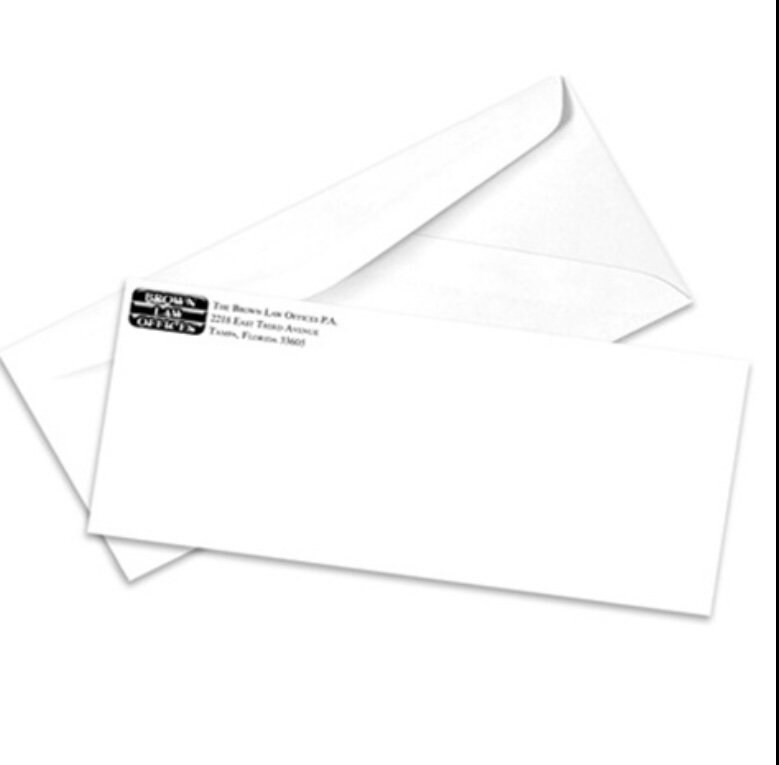 Personalized Business Envelopes 10 White Wove Envelopes Black Ink